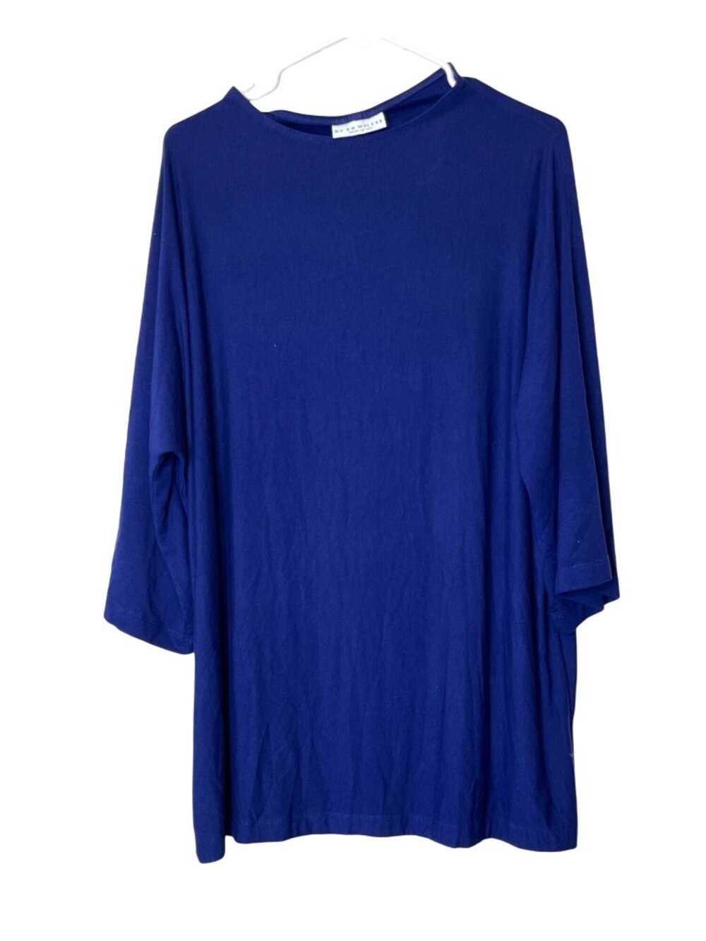 Bryn Walker Womens Royal Blue XL Tunic Top 3/4 Sleeve Relaxed Fit Made In USA
